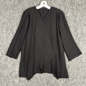 Chicos Pleated Wrap Front Top Women M‎ Lightweight Flowy Everyday Layer